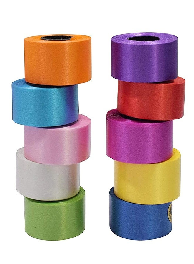 ProKart 25mm (1 inch) Colorful Satin Ribbon for Birthdays Gift Wrapping/Flower Making Ribbon/Party Decoration Ribbon/Bow Making Ribbon: 10 Yards (Set of 5 Rolls) - Image 2